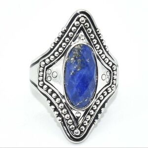 Silver Lapis Lazuli Ring Size 6.5